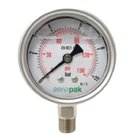 เกจ์วัดความดันและสูญญากาศ Aeropak (แบบมีน้ำมัน) รุ่น ATN-75H Series (ข้อต่อออกด้านล่าง)