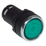 ปุ่มกดค้างหัวเรียบ 22mm. รุ่น MB102FY หน้าสัมผัส 1NO+1NC สีเขียว แบรนด์ EMAS