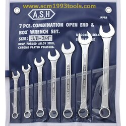 ASAHI อาซาฮี ประแจ แหวนข้างปากตาย 7 ตัวชุด 3/8"-3/4" ญี่ปุ่น คุณภาพดี Wrench set