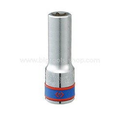 คิง โทนี่ : ลูกบล็อก ท็อค "ยาว" สีขาว รู 1/2" King Tony : 1/2"DR. Star Socket (Long Type) (4275M)