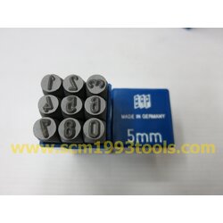 BRP เหล็กตอกตัวเลข 0-9 ไซส์ 5 มม. Steel Numbers Stamper