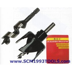 BEC บีอีซี โฮลซอเจาะลูกบิด ฟันคาไบท์ 3 ตัว ชุด Adjuatable Circle Cutter