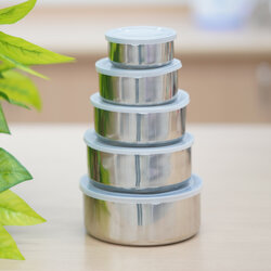 กล่องเก็บอาหารสแตนเลส 5/ชิ้น 18 cm