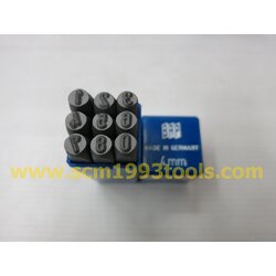 BRP เหล็กตอกตัวเลข 0-9 ไซส์ 4 มม. Steel Numbers Stamper