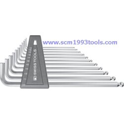 PB Swiss Tool พีบีสวิสทูล รุ่น PB212Z-LH ประแจหกเหลี่ยมหัวบอลแบบยาว 7 ตัวชุด นิ้ว/หุน Ball point hex key L-wrench sets for hexagon socket screws