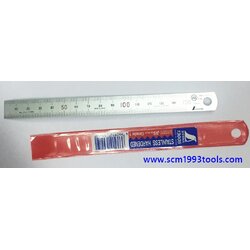 ไม้บรรทัด สแตนเลส shinwa H101A รหัส 13005 ขนาด 150 mm. standard rules