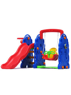 DS - PS048 ชิงช้ากระดานลื่นช้าง พร้อมแป้นบาส 170 x 175 x 115 cm.