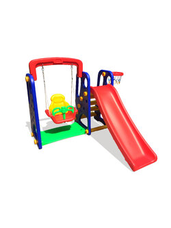 DS - PS050 ชิงช้ากระดานลื่น พร้อมแป้นบาส 150 x 160 x 120 cm.