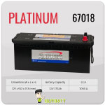 แบตเตอรี่ รถยนต์ PLATINUM 67018 12V 170Ah