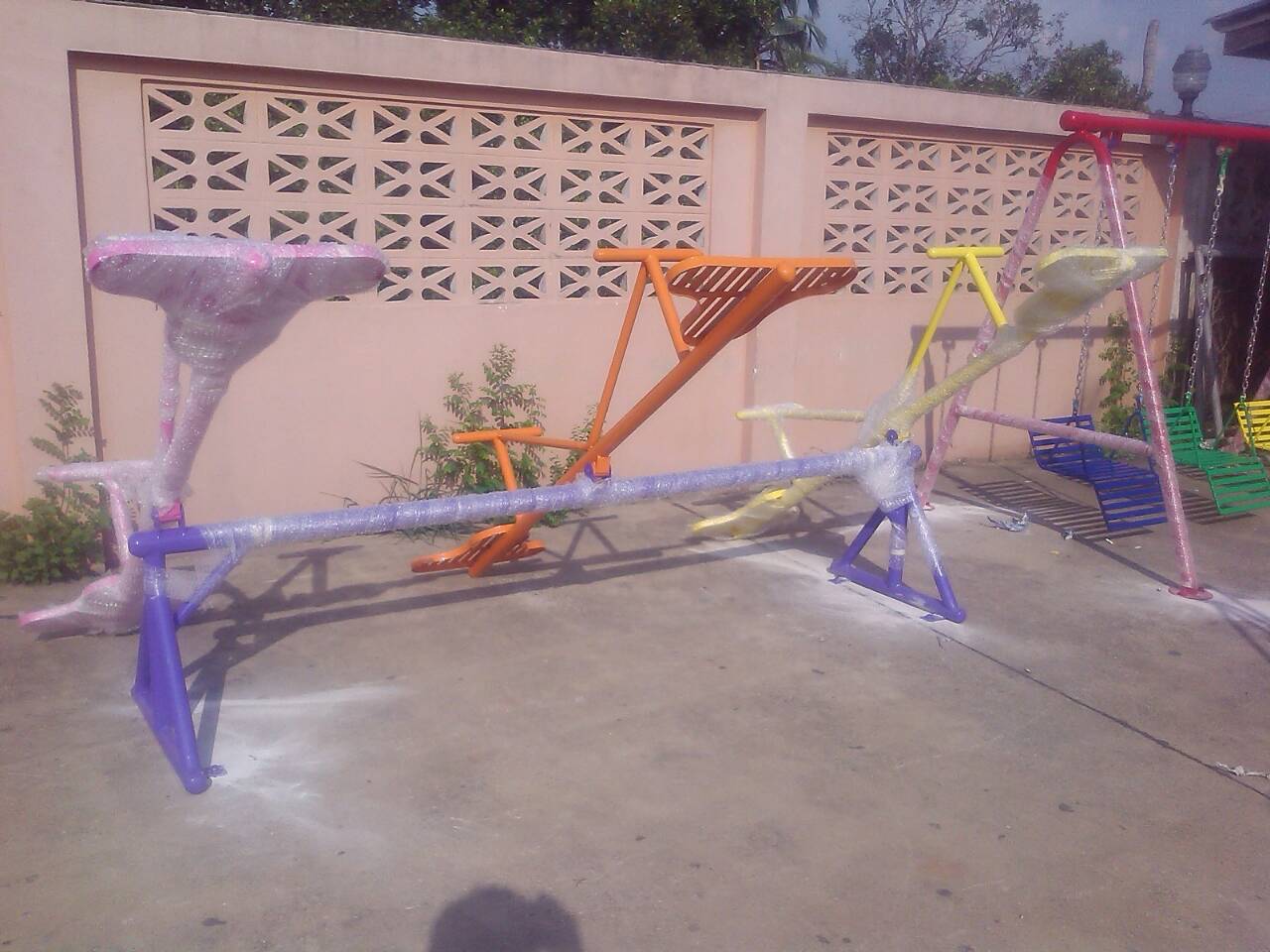 รหัส PG ผลงานติดตั้ง (โรงเรียนอิสลามสัมพันธ์3-บางบัวทอง จ.นนทบุรี) เครื่องเล่นสนามกลางแจ้งสำหรับเด็ก