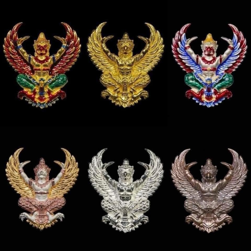ครุฑทองคำลงยา (พิมพ์เล็ก) รุ่น เจริญพร พระอาจารย์วราห์ ปี 64