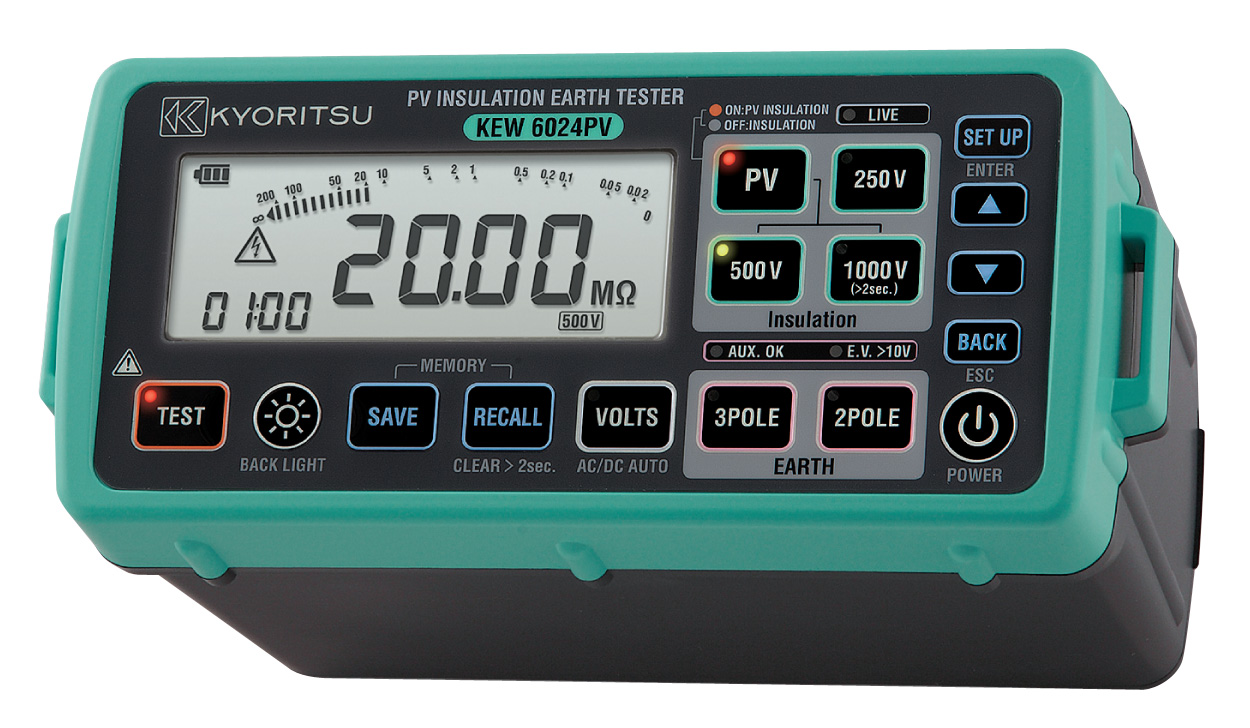 KYORITSU เครื่องทดสอบฉนวนและความต้านทานดินสำหรับโซล่าเซลล์ รุ่น KEW 6024PV