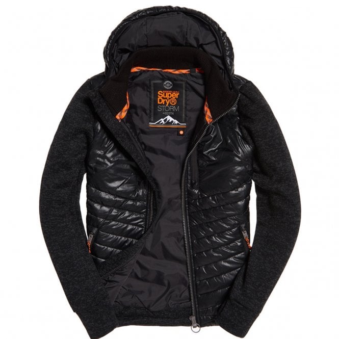เสื้อกันหนาว Superdry Storm Hybrid Ziphood - Black ของใหม่ ของแท้ พร้อมส่งจากไทย
