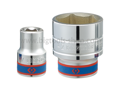 คิง โทนี่ : ลูกบล็อค "สั้น" สีขาว 6P (6 เหลี่ยม) รู 3/4" King Tony : 3/4"DR. 6PT Metric Standard Socket (6335M)