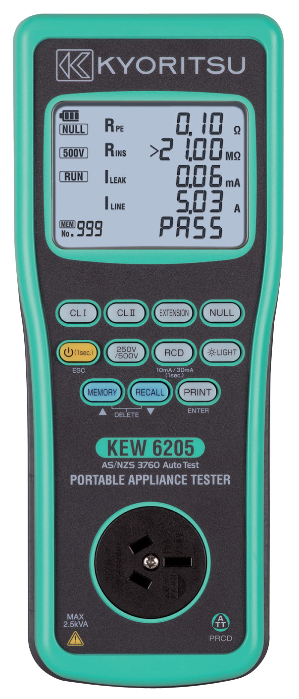 KYORITSU เครื่องตรวจสอบอุปกรณ์ไฟฟ้าแบบพกพา รุ่น KEW 6205