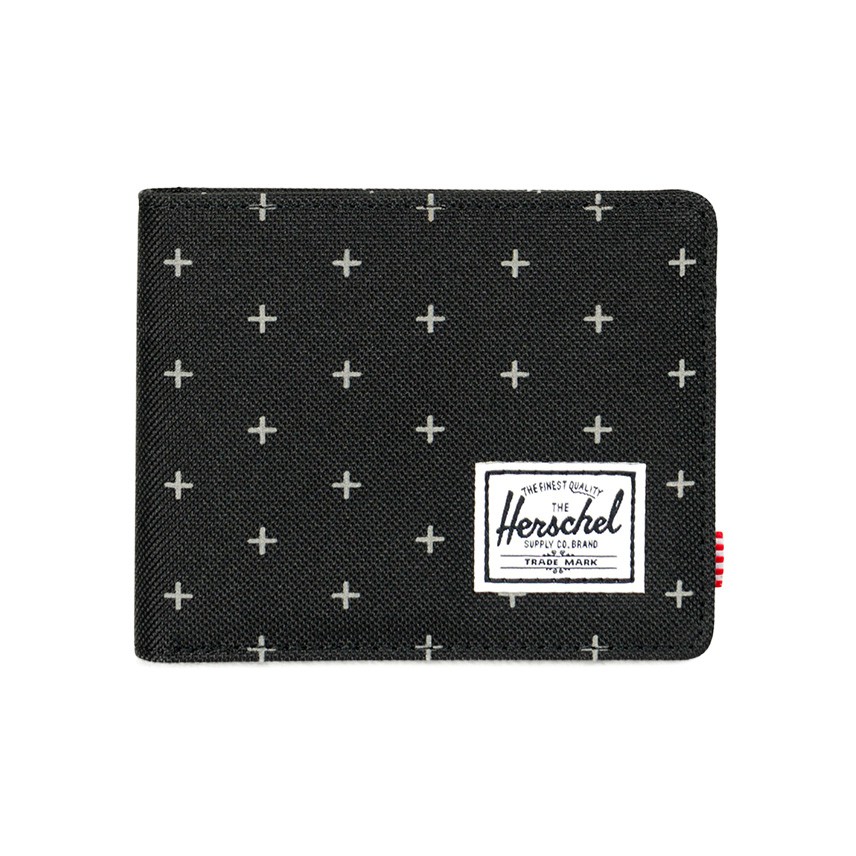 กระเป๋าสตางค์ Herschel Supply Roy Coin Wallet - Black Gridlock with RFID Blocking ของแท้ พร้อมส่ง