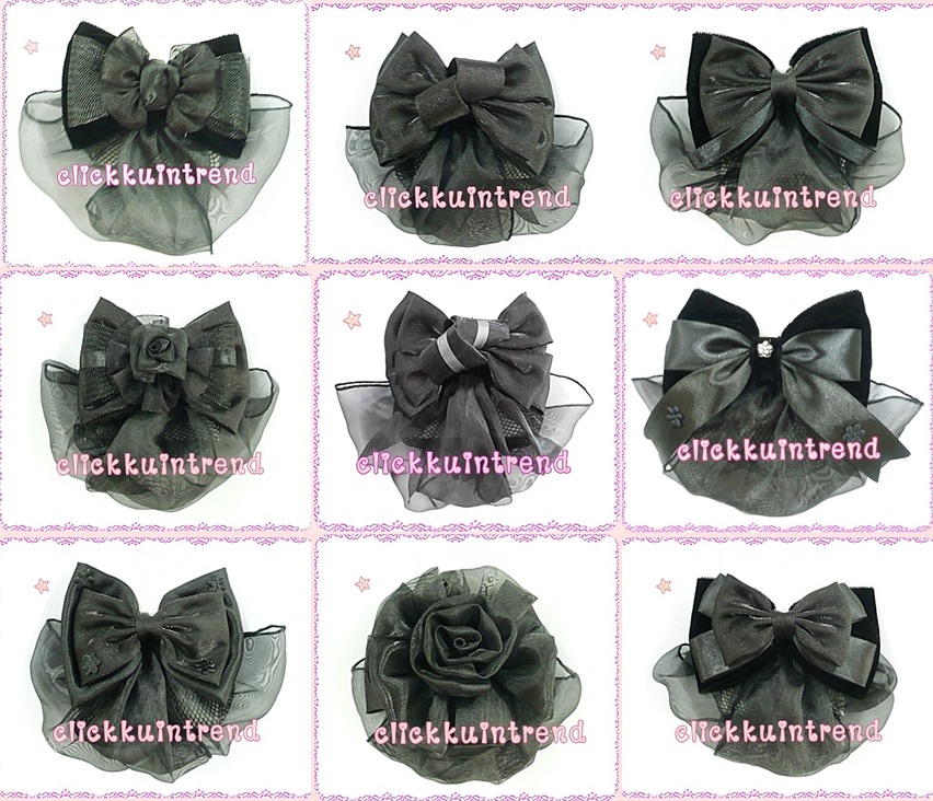 เน็ตคลุมผมเกล้า ขายส่ง ขนาดกลาง เซต 10 ชิ้น (ผ้าคลุมผ้าแก้ว) คละแบบ