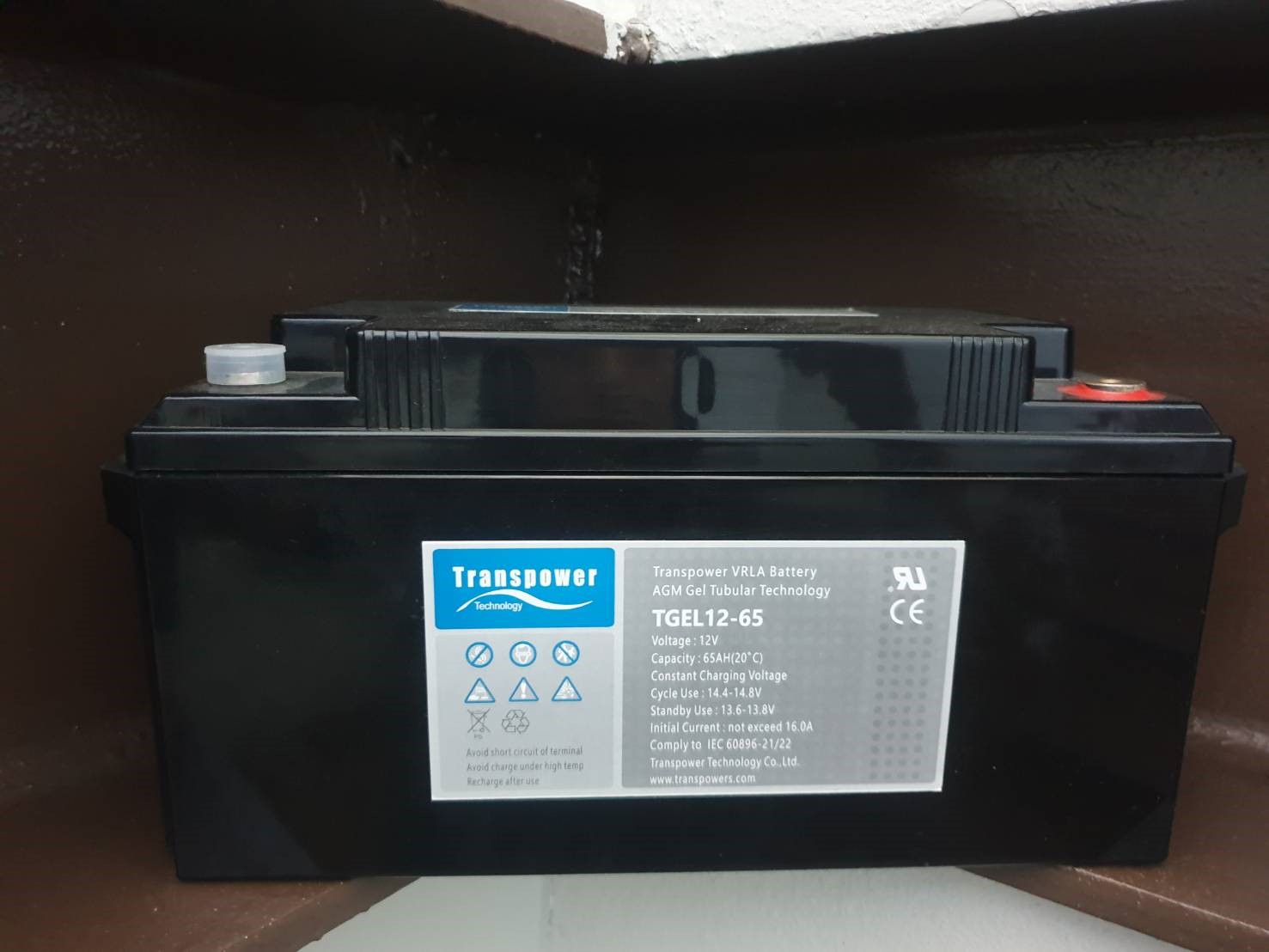 แบตเตอรี่ deep cycle โซล่าเซลล์ รถไฟฟ้า TGEL12-65 12V 65Ah Transpower