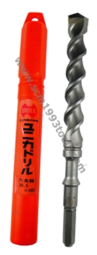 UNIKA ยูนิกะ ดอกสว่านเจาะคอนกรีต หัวหกเหลี่ยม 505 มิลลิเมตร ญี่ปุ่น คุณภาพดี Concrete Drill Bits