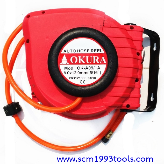 Okura รุ่น OK-A09 ตลับเก็บสายลมอัตโนมัติ 9 เมตร Automatic Hose Reel