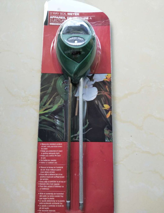 เครื่องวัดค่าดิน 3-in-1 อเนกประสงค์ (วัดได้ 3 ค่า 1. PH, 2. ความโปร่ง, 3. ความชื้น)