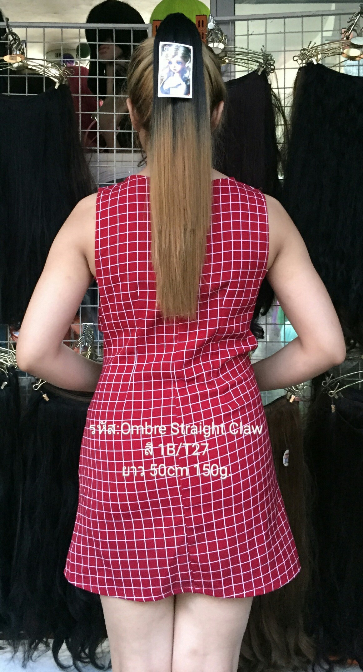 หางม้าหนีบ Ombre แบบตรง (50cm 150g.) สี 1B/T27