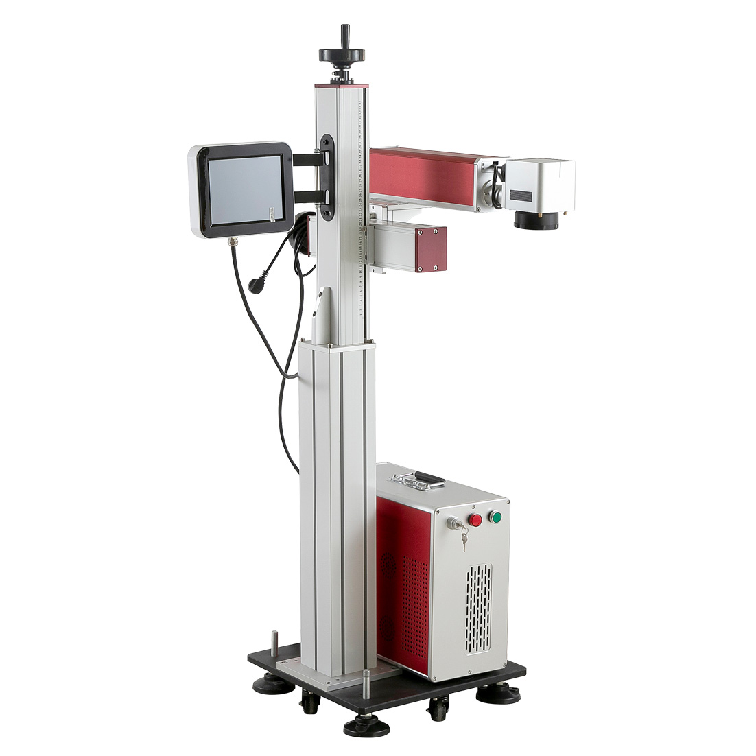 เครื่องเลเซอร์มาร์คกิ้งสำหรับอุตสาหกรรมชนิด Fiber Laser รุ่น KP-LF30-P แบบ Production Line (30Watt, พร้อมคอมพิวเตอร์)