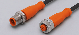 EVC012/ Jumper/ M12 plug / M12 socket/ PUR cable / 1 m