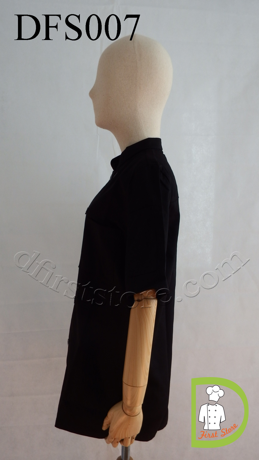 DFS007 Chef Uniform ชุดเชฟสากล (black,สีดำ)