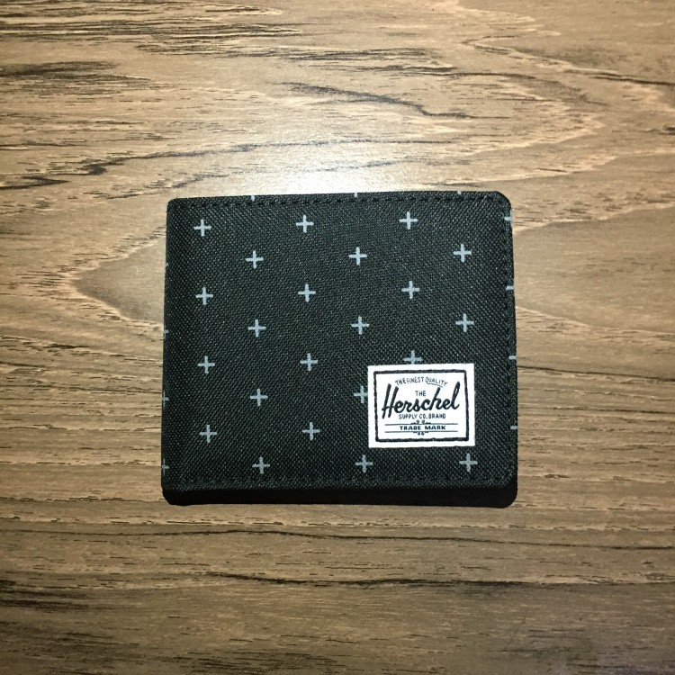 กระเป๋าสตางค์ Herschel Supply Roy Coin Wallet - Black Gridlock with RFID Blocking ของแท้ พร้อมส่ง