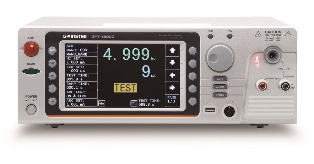 GW Instek เครื่องทดสอบความปลอดภัยทางไฟฟ้า Electrical Safety Analyzer รุ่น GPT-12003