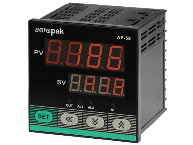 เครื่องวัด-ควบคุมอุณหภูมิแบบติดแผง ยี่ห้อ Aeropak รุ่น AP-59S