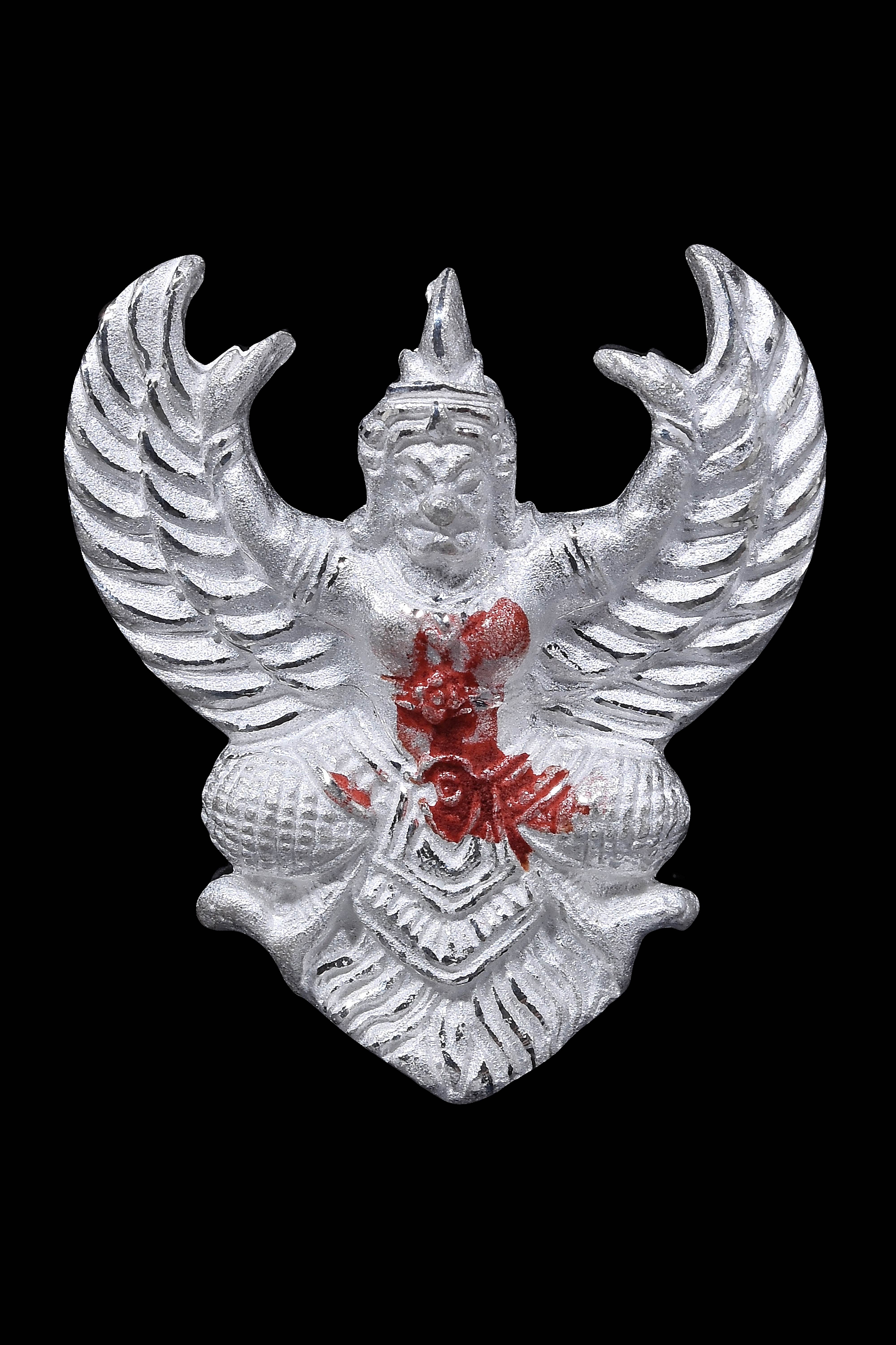 ครุฑเนื้อเงิน (ด้านหลัง ร.๕) ย้อนยุค ปี 37 รุ่น โคตรรวย พิเศษเจิมและเสกซ้ำโดย อ.วราห์ วัดโพธิทอง องค์ 6