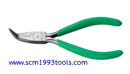 KEIBA คีมปากแหลม 5 นิ้ว ปลายงอ มินิ ด้ามเขียว รุ่น HB-D04 BENT Long Nose Pliers