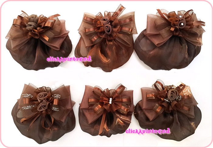 เน็ตคลุมผมเกล้า ขายส่ง ขนาดใหญ่ เซต 10 ชิ้น (ผ้าคลุมผ้าไหม) คละสี