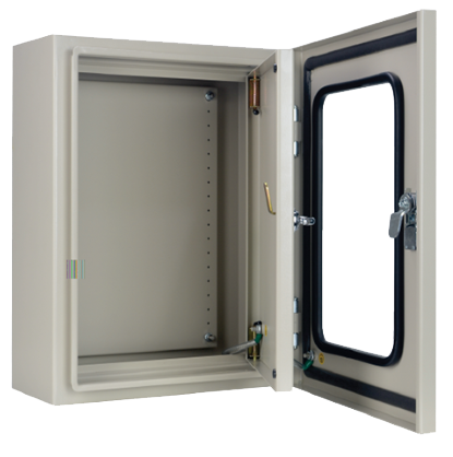 KBJF ตู้ไฟสวิทช์บอร์ดแบบกันฝุ่นกันน้ำ ฝา 2 ชั้น ไม่มีหลังคา (ฝานอกกระจก)