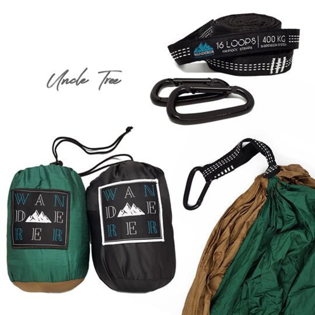 Wanderer Hammock ยาว 3 เมตร เปลเดินป่า เปลพกพา รับน้ำหนักได้ถึง 4 คน ขนาดใหญ่พิเศษ นอนสบาย พร้อมมุ้งและฟรายชีท มี 4 สี