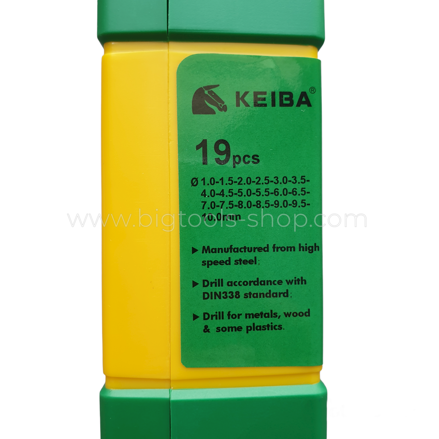 Keiba : ชุดดอกสว่าน ไฮสปีด HSS เจาะเหล็ก/ไม้/พลาสติก ชุด 19 ตัว ขนาด 1-10 มม. (KE-2503005)