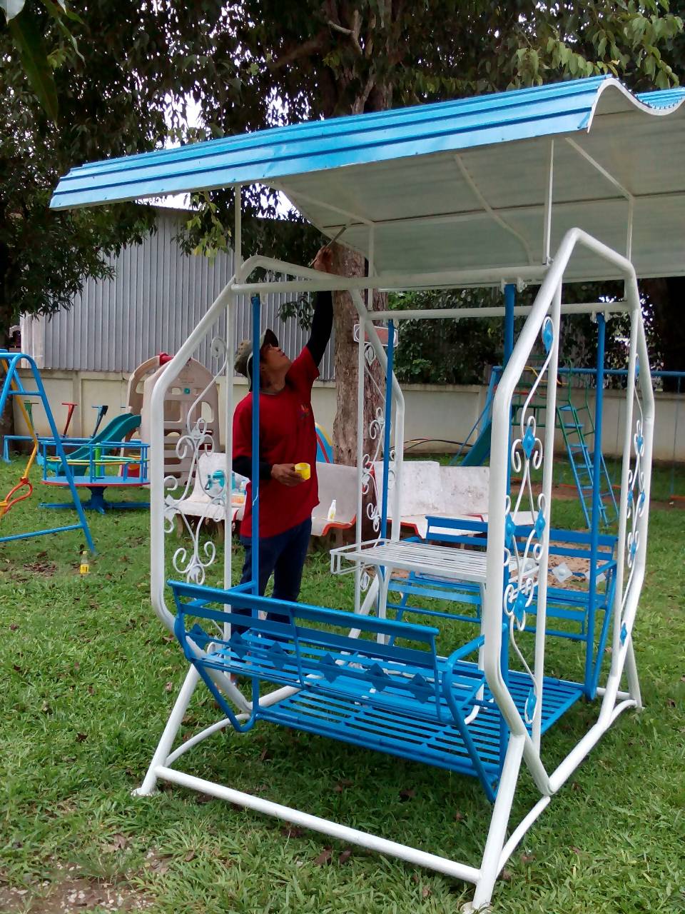 รหัส PG ผลงานติดตั้ง (อบต.จอมศรี อ.เชียงคาน จ.เลย) เครื่องเล่นสนามกลางแจ้งสำหรับเด็ก