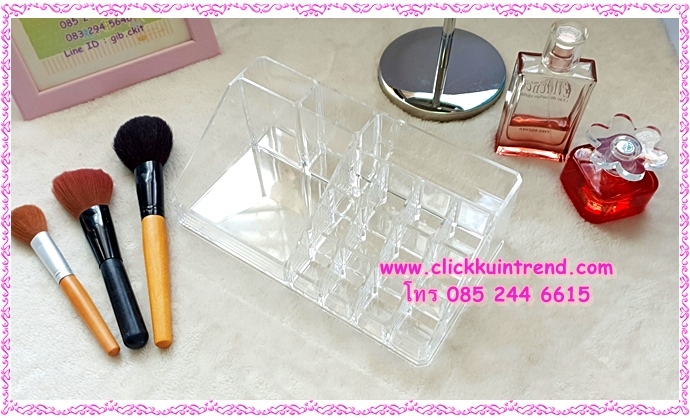 กล่องอะคลิลิกเนื้อหนา สำหรับจัดระเบียบ อุปกรณ์แต่งหน้า/เครื่องสำอางค์ /หรือใส่ลิปสติก