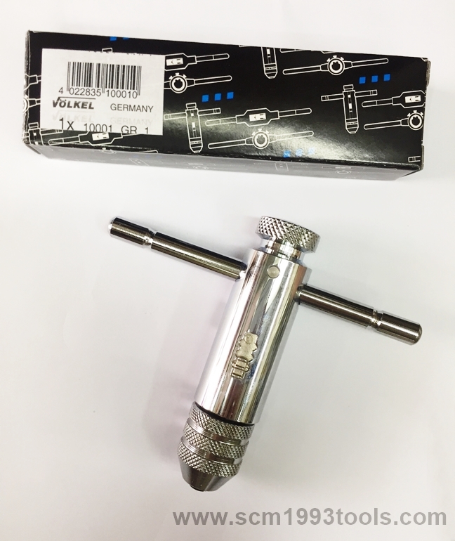 VOLKEL ด้ามต๊าปตัวที ฟรีซ้ายขวา No. 10 (M3-M10) TAP HOLDER WITH RATCHET