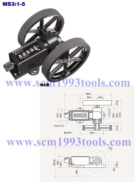 KORI โกริ วัดรอบผ้าเมตร MS-3-10-5 M หมุนขวา ญี่ปุ่น Measuring Wheel Counter METERS