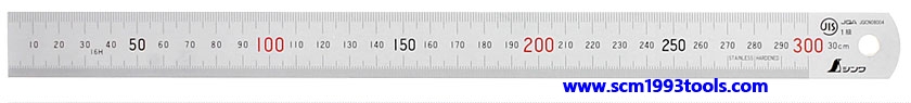 ไม้บรรทัด สแตนเลส shinwa H101C รหัส 13013 ขนาด 300 mm. standard rules