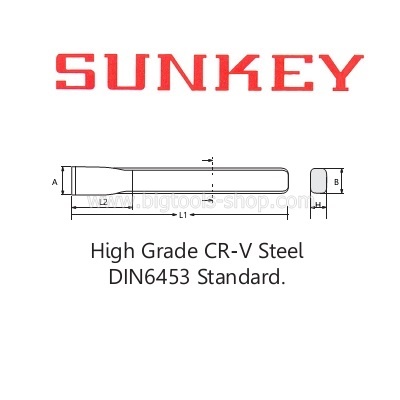 SUNKEY : เหล็กสกัด ปากแบน สีดำ