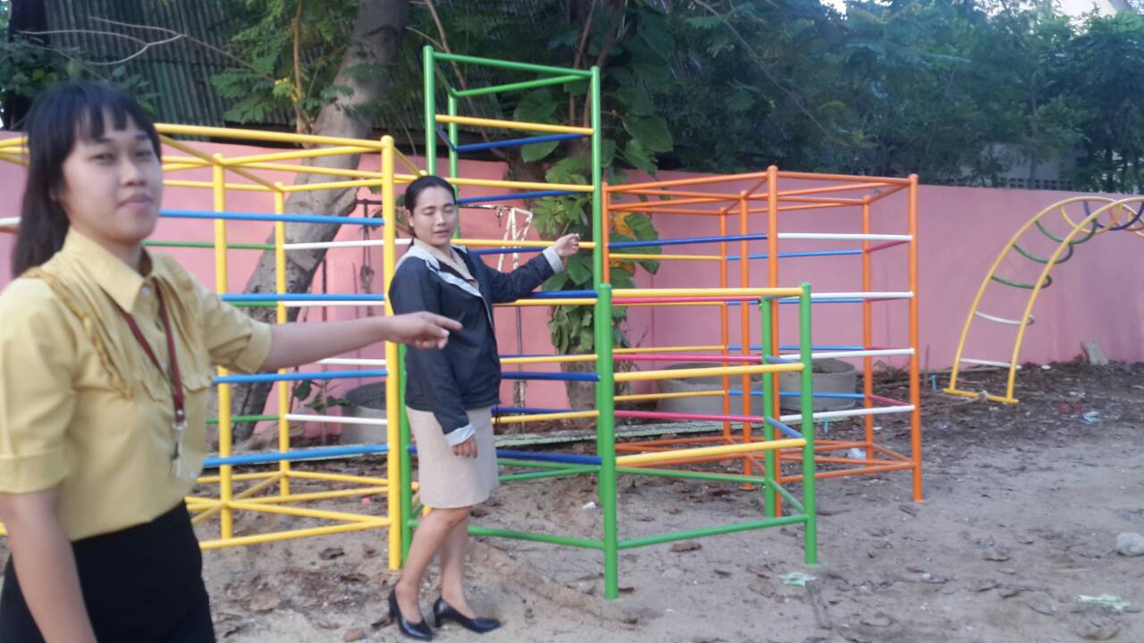 รหัส PG ผลงานติดตั้ง (โรงเรียนวัดราษฎร์โพธิ์ทอง จ.สมุทรปราการ) เครื่องออกกำลังกายเด็ก