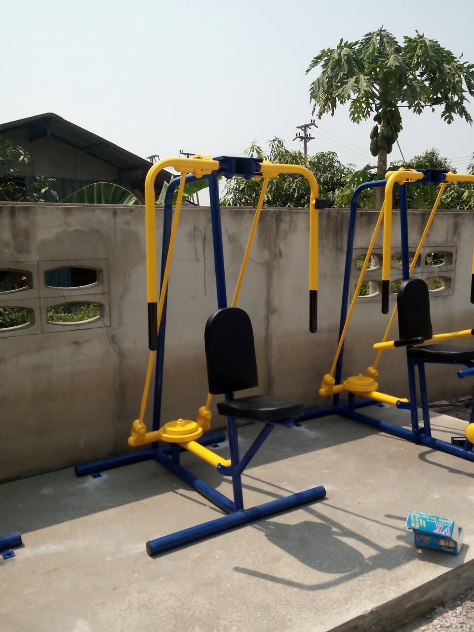 รหัส SM ผลงานติดตั้ง (อบต.บ้านป้อม อ.เมือง จ.อยุธยา) เครื่องออกกำลังกายกลางแจ้ง