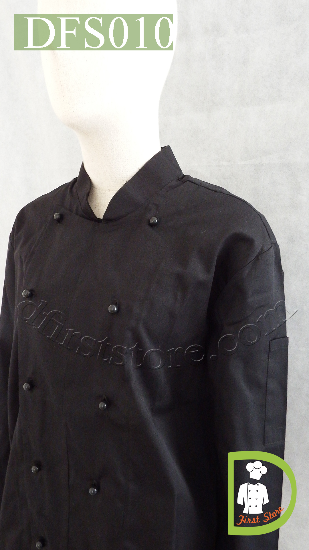 DFS010 Chef Uniform ชุดเชฟสากล (black,สีดำ)