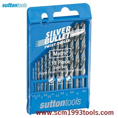 SUTTON SM1 ซัตตัน ดอกสว่านเจาะเหล็ก ไฮสปีด 1.5-6.5mm. 13 ดอก Drill Bit Set