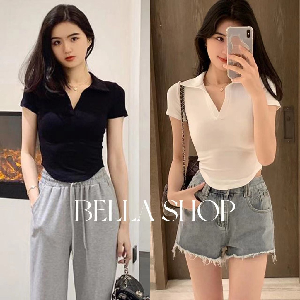 เสื้อผ้าแฟชั่นผู้หญิง เสื้อยืด คอกลมแขนสั้น bella 005