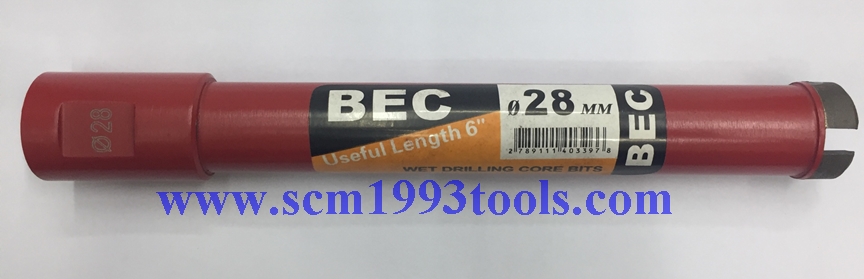 BEC บีอีซี โฮลซอเจาะผนังคอนกรีต กระบอกเจาะปูน ⌀ 28 มม. ยาว 220 มม. holesaw for concrete CORE DRILL